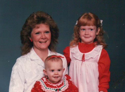 Heather and Stephanie at a young age with their mother